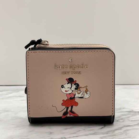 Kate Spade Minnie Mouse L Zip Bifold Wallet Disney Limited Edition New - Picture 1 of 8